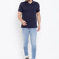 Cotton Blend Solid Half Sleeves Mens Polo T-Shirt